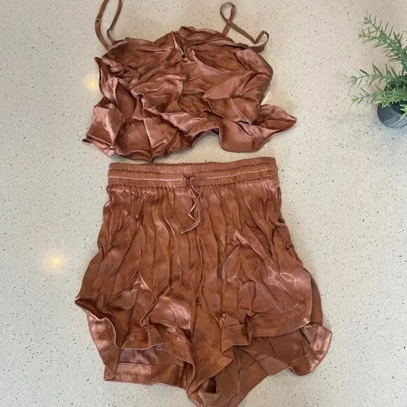 Shona Joy La Lune Lounge Satin Cami & Shorts Set - Picture 2 of 6